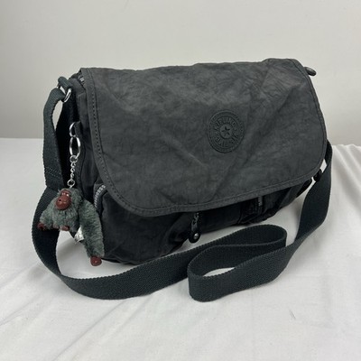 Kipling Tasche grau Handtasche Canvas Affe Taschen Reißverschluss Designer Schulter Corinne