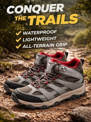Merrell Youth Moab 3 Mid Waterproof Hiking Boots In Boulder Red Size 6M