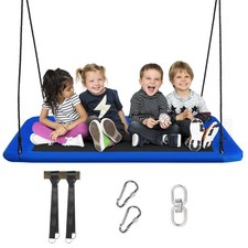 Goplus 700lbs Giant 60" Platform Tree Swing Outdoor w/ 2 Hanging Strap Blue