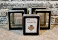 FIVE 5 CLEAR ACRYLIC DISPLAY CASES FOR NGC GRADED COINS 