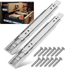 2pairsFull Extension Ball Bearing HeavyDuty Drawer SlideTrack Rail10"-22" 100-lb