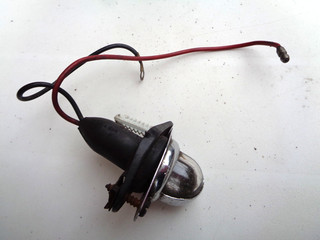 Genuine Lucas Number plate light from MGB GT with chrome cover over glass etc