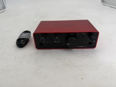 Focusrite Scarlett Solo 4th Gen USB Audio Interface Red Black W/Cable #2