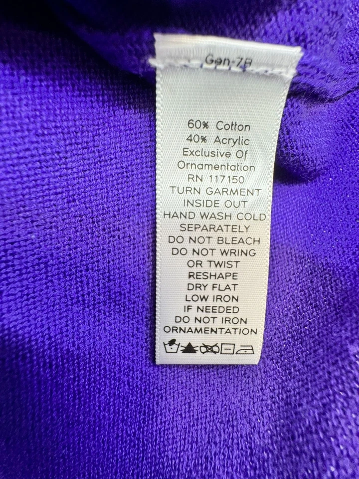 Quacker Factory Womens Embellished Mature Cardigan Sweater Size XL/XXL Purple - Image 3 of 4