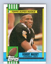 1990 Topps #230 Robert Massey New Orleans Saints Rookie Football Card RC. rookie card picture