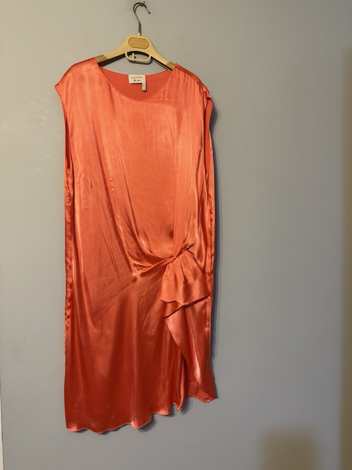 Lanvin Runway Dress  Éte 2014  Coral Made in France  Sz.M-L Vntg Retail 2455$