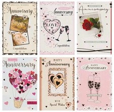Anniversary Cards Happy Wedding Anniversary Special Couple Assorted Designs 7x5"