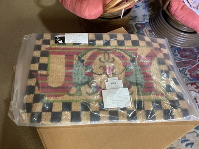 Mackenzie Childs Patience Brewster JOY Mat Decorative Coir NEW X-Mas free ship