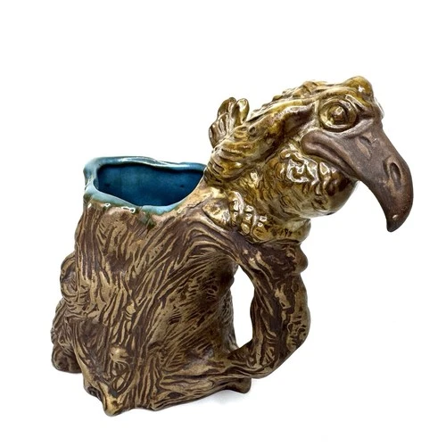 Vintage 1973 Jim Rumph Splatter Bird Ceramic Tankard Mug Raven Troll