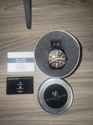 Montres De Luxe Milano Men's Avio Brand New Black PVD Ultra Lite Watch w/ Date 