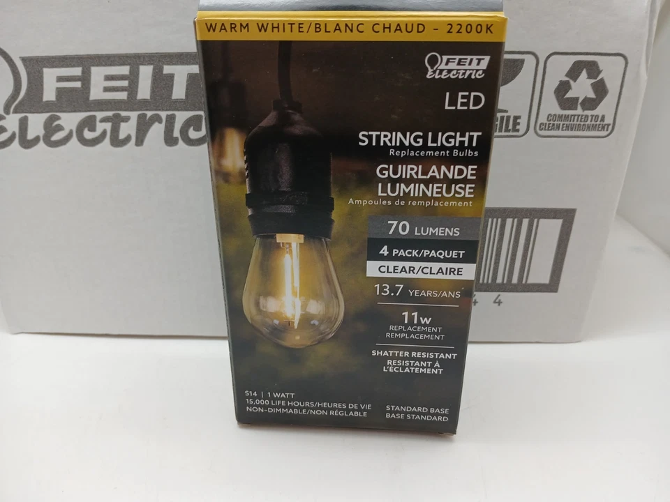 Feit Electric S14 LED Bulbs 6 Pack – 24 Count Strings 2200K Warm White - Image 2 of 4