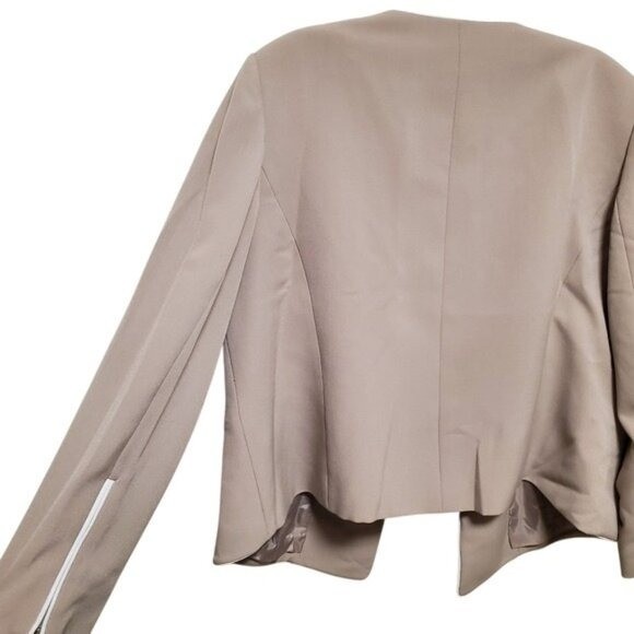 Crop Jacket Split Zipper Cuff Career Neutral Offi… - image 9