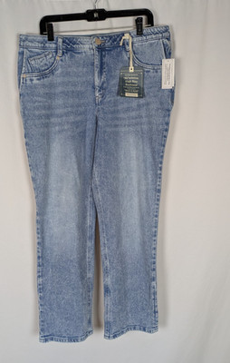 NWT Democracy Boyfriend Jeans 14 Women's Blue Light Wash High Rise Relaxed Fit