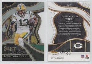 2023 Select Club Level Black & Green Prizm Die-Cut Dontayvion Wicks Rookie RC