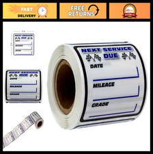 Oil Change Reminder Stickers - 250 Clear Automotive Maintenance Labels 2"x2"