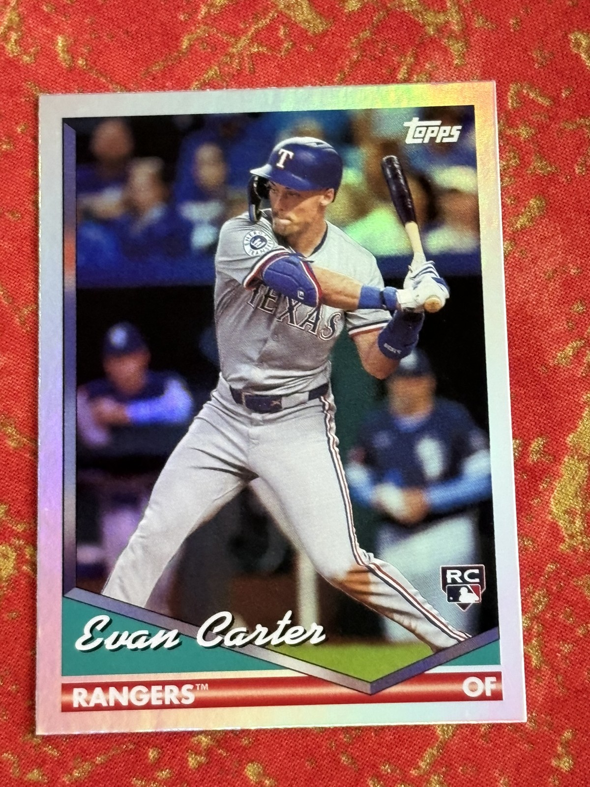 2024 Topps Archives Evan Carter Rainbow Foilboard /199 #223 RC Rookie Rangers