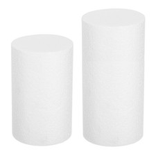 Round Foam Cake Dummy, 4"x 6",4"x 8" White Fake Cake Circles Dummies, 2Pcs