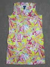 Caribbean Joe Womens M / 10 Tropical Printed Sleeveless Stretch Tunic Dress