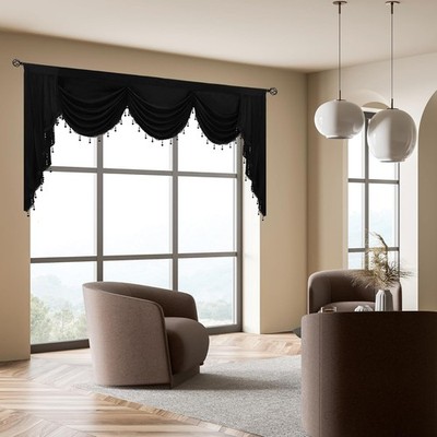 Luxury Velvet Curtain Valance, Soft Touch Rod Pocket Valance Curtains with
