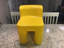 Vintage Little Tikes Toddler CHILD SIZE Yellow Chunky Chair Sturdy Plastic