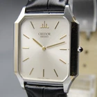 [N MINT] Vintage SEIKO Credor 9300-5340 29mm Silver Gold Octagon QZ Men's Watch