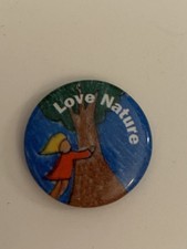 Pleasant Company American Girl 1995 Love Nature Pin Back Button P63
