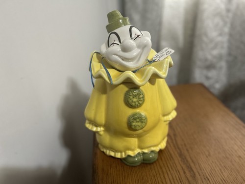 Vintage Yellow Clown Cookie Jar PoppyTrail California