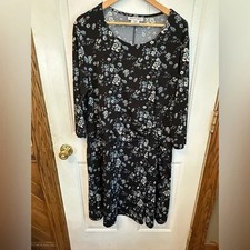 Elisabeth Williams Dress size XL Floral Long Sleeve Women's Midi Length