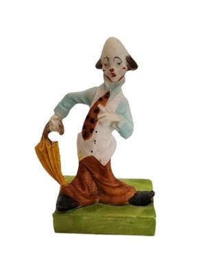 C.A.T. Designs Resin Vintage Circus Clown With Umbrella Figure Statue 2.75''