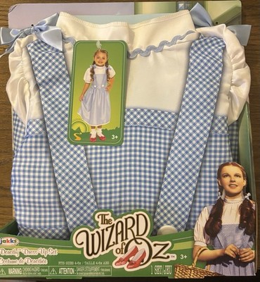 JAKKS THE WIZARD OF OZ DOROTHY'S  DRESS- UP SET  INCL BOWS SIZE 4-6X NWT