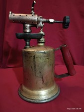 Vtg Clayton & Lambert Gasoline Blow Torch Brass Red Handle Industrial Art 1920s