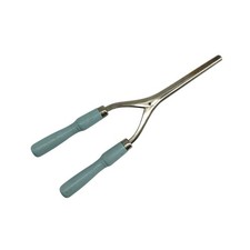 Vintage Curling Iron Light Blue Wood Handle Hair Styling Tool Vanity Salon Decor