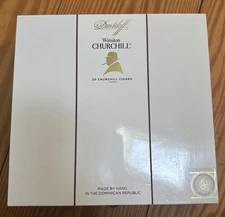 Davidoff Winston Churchill Empty Wood Cigar Box 7.75" x 7.5" x 2"