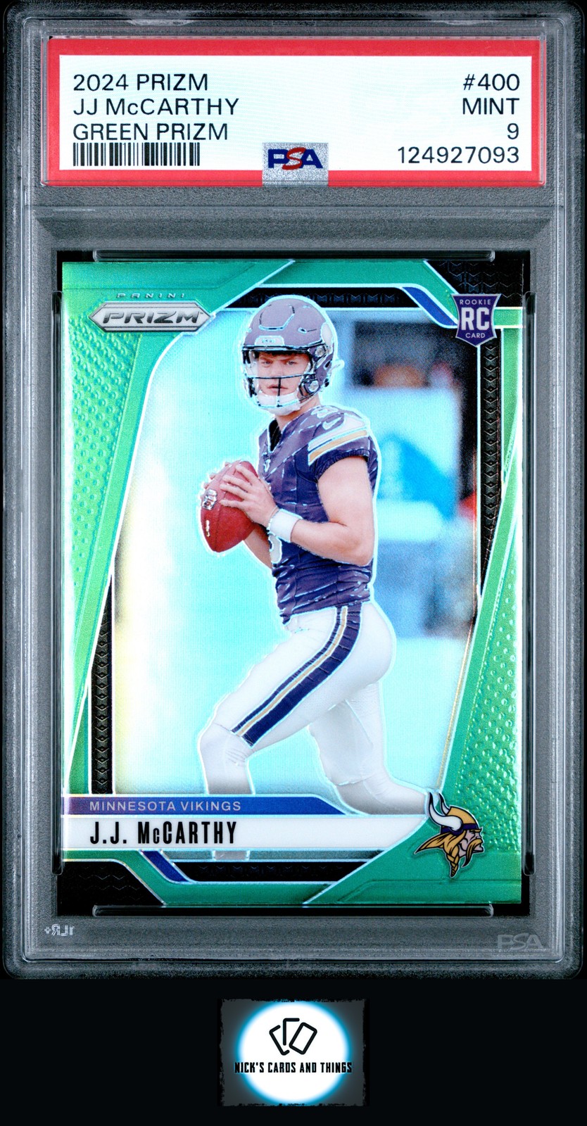 2024 Panini Prizm #400 J.J. McCarthy Green PSA 9