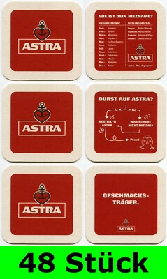 48 Stück Bierdeckel ASTRA (16x3er Serie) Bavaria St. Pauli Brauerei Hamburg Bar