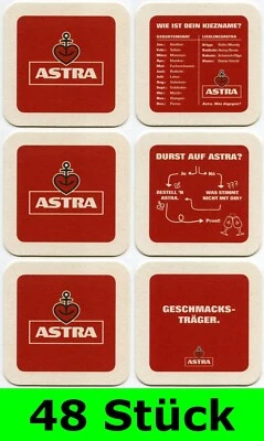 48 Stück Bierdeckel ASTRA (16x3er Serie) Bavaria St. Pauli Brauerei Hamburg Bar