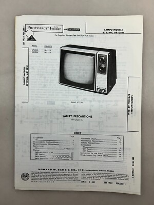Sampo 6712WA 6912BW Service Manual Sams Photofact Free Shipping