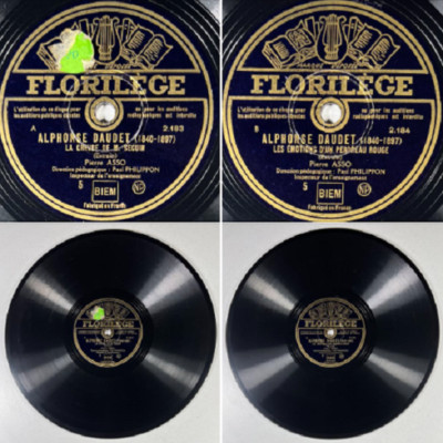 Pierre Asso: Alphonse Daudet (1840-1897) SCHEIBE 78 Umdrehungen rpm 10'' FLORILEGE