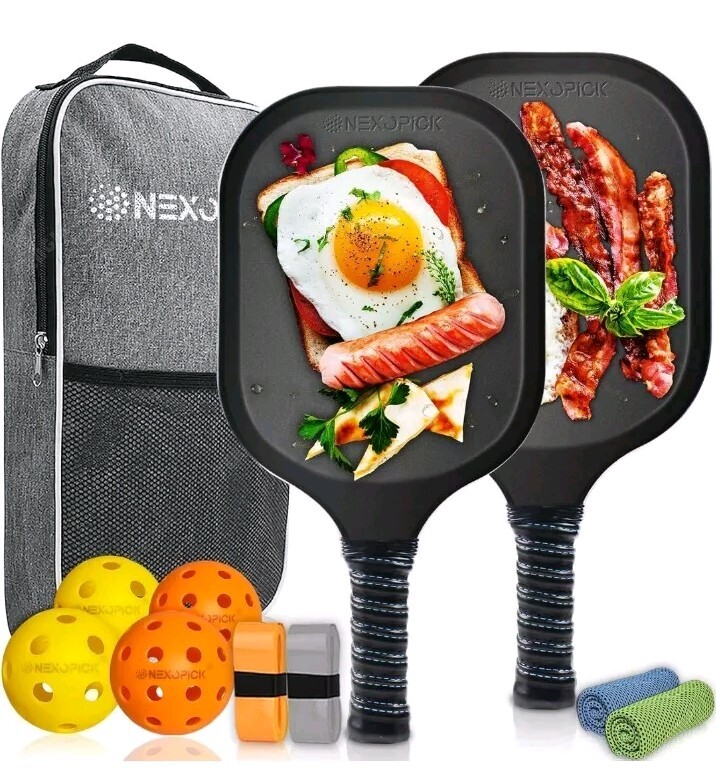 Pickleball SET OF 2 PADDLES + FREE Bag, Balls, Cooling Towels, Grip Tape USAP