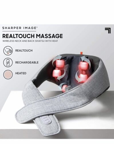 Realtouch Shiatsu Wireless Neck and Back Massager with Heat - Gray ✅ - Picture 2 of 5