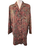 Victoria  s Secret Paisley Sleepshirt Button Size Large VTG