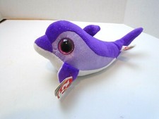 TY Beanie Boo FLIPS the Purple Dolphin RETIRED Glitter Eyes 8" TAGS 0599