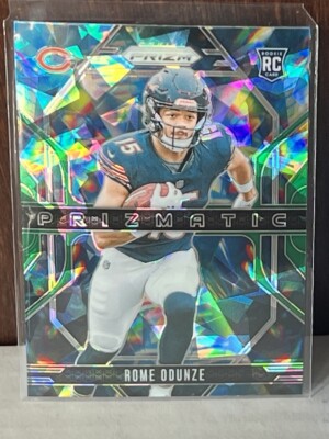 Rome Odunze ~ 2024 Panini Prizm Green Ice RC Prizmatic #9 Chicago Bears Rookie