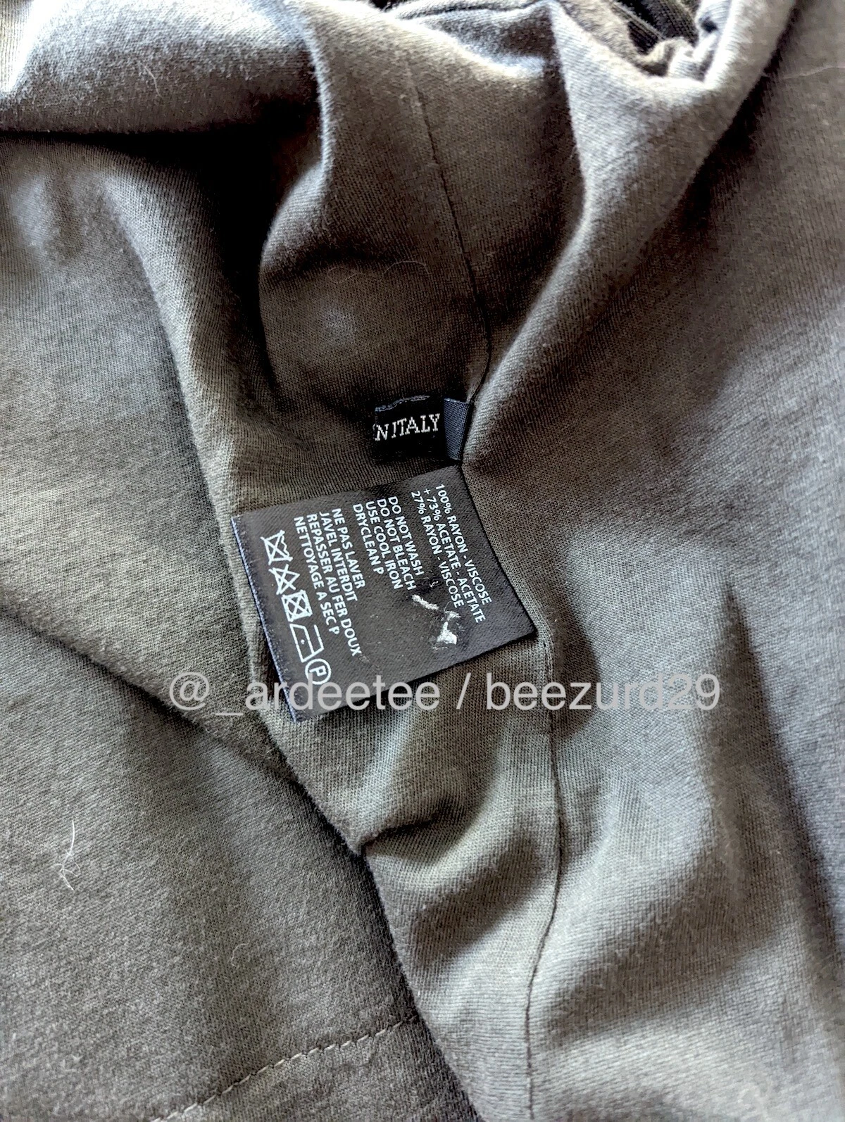 *NWT* HAIDER ACKERMANN AZURITE SILK JERSEY LONG COAT $3,000 (GREEN/KHAKI 48) - product detail image 9
