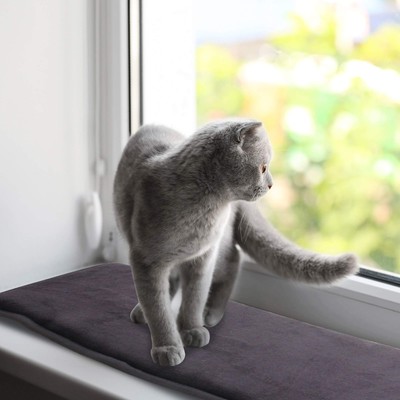 pet prime Katze Fenster Liegematte für Fensterbank Katzenfenster Bett Matte 90x28cm,