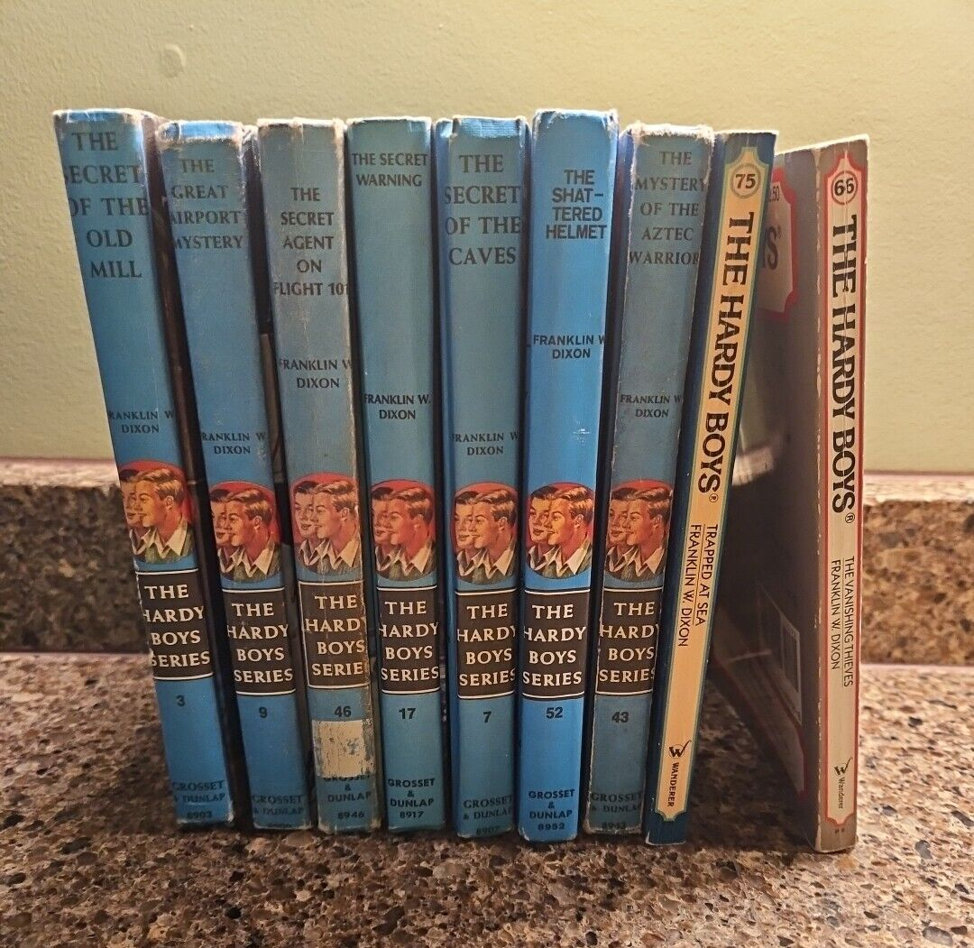 Hardy Boys Hard Cover & Soft Cover Books Lot Of 9 Vintage