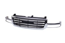 Grille Chrome Frame Wblack Insert For Gmc 03-07 Sierra 1500 2003 Sierra 1500 Hd
