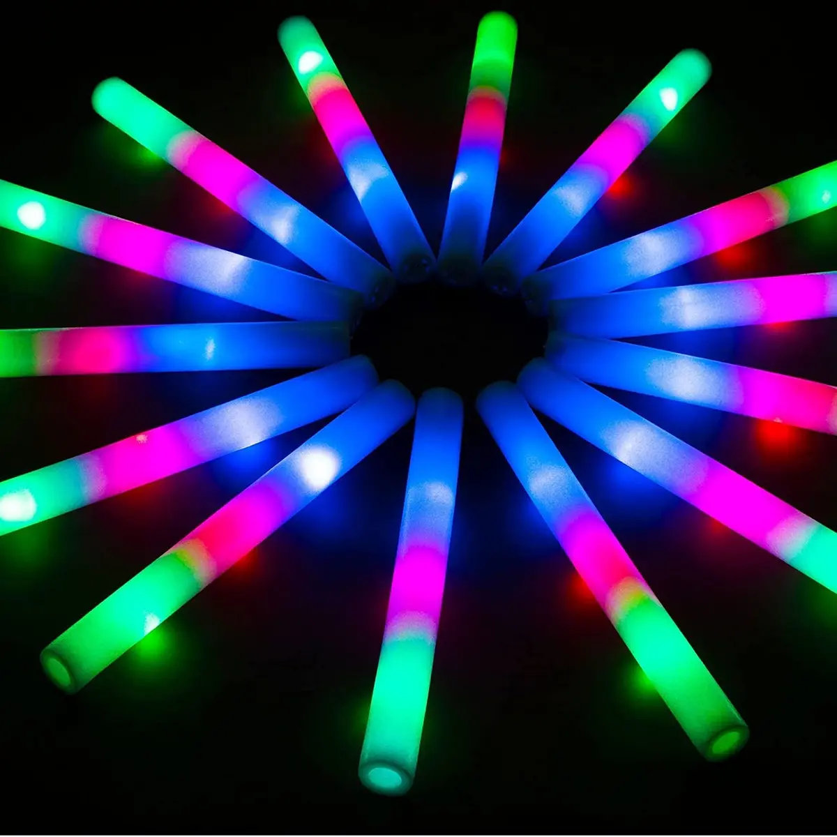Glow Sticks, 28 Pcs LED Foam Sticks w/3 Modes Colorful Flashing