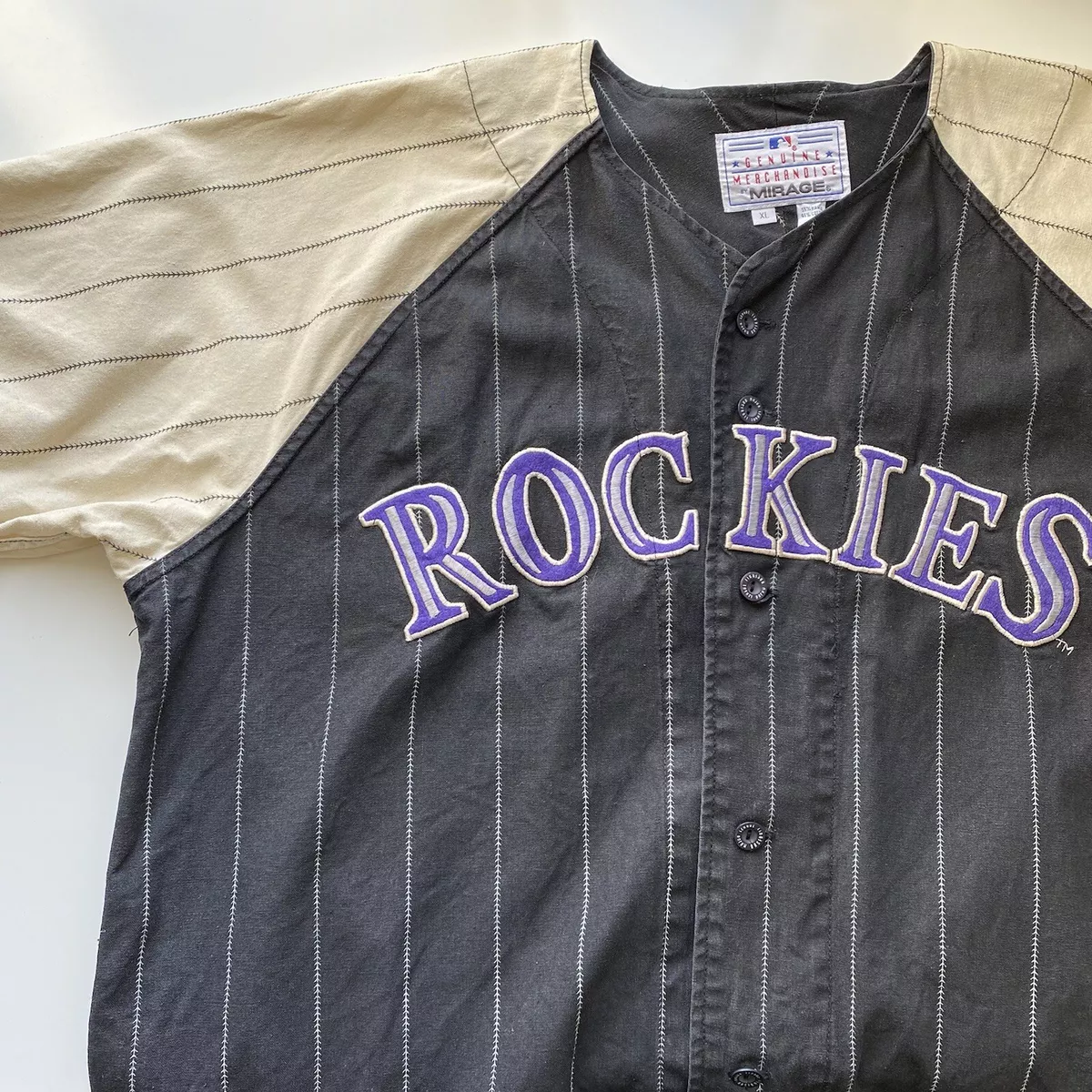 Vintage Colorado ROCKIES Mirage Jersey XL baseball shirt denver 33 Larry  Walker