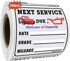 500 Pcs Oil Change Service Due Reminder Window Stickers Static Cling 1.75X1.75 I